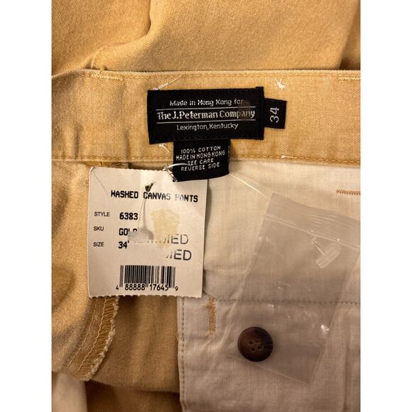 New J Peterman Co Pants 34 x 32 Mens Washed Canvas Pleated Straight Fit - Picture 6 of 6